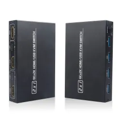 KVM 4K switch splitter - HDMI - USB - delt skærm - med 2 porte