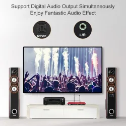 Przełącznik HDMI - wyjście 4 w 1 - z wyjściem audio S / PDIF i L / R - HDTV 4K 60 Hz 4: 4: 4 - pilot na podczerwieńPrzełączni...