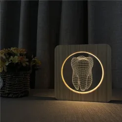 3D tandformet natlampe - LED - USB