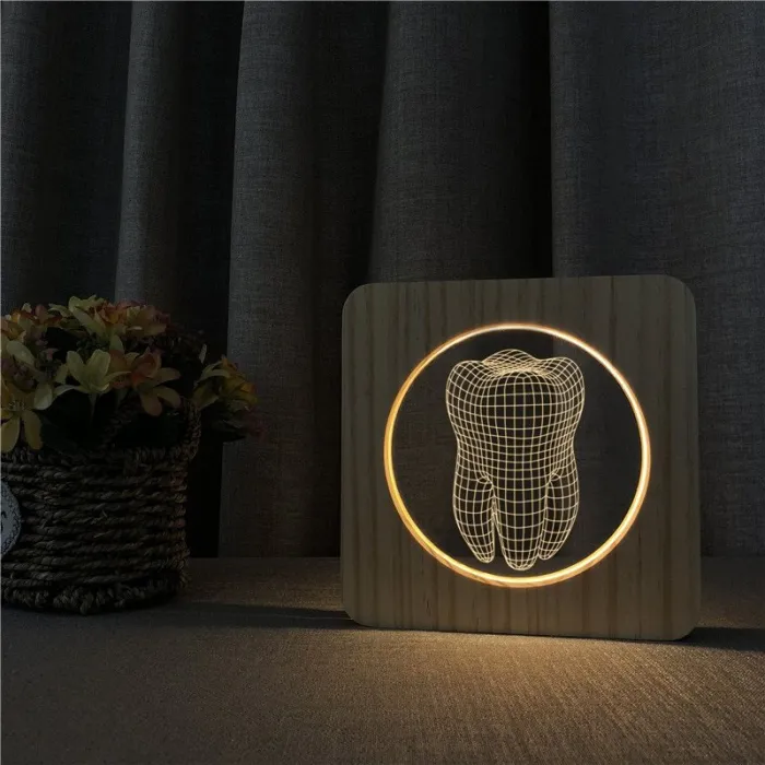Lampka nocna w kształcie zęba 3D - LED - USBŚwiatła