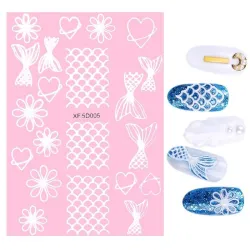 Nail Art Aufkleber - bunte Blumen & Cartoons