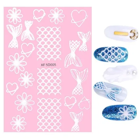 pegatinas de uñasPegatinas para decoración de uñas: flores de colores y dibujos animados