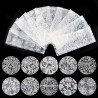 pegatinas de uñasPegatinas para decoración de uñas - flor y encaje blanco y negro - 10-50 piezas