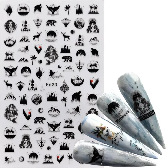Nail art stickers - cartoon / comics designs