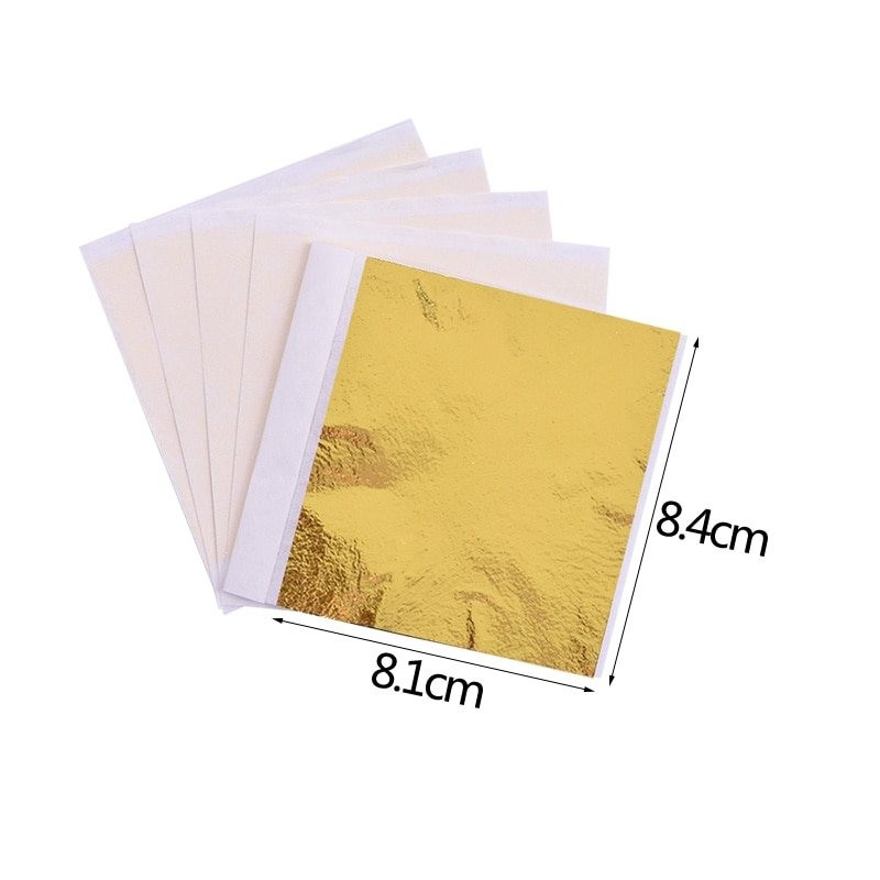 8 - 14 cm - foil paper sheets - gold - silver - home - art craft - decoration - 100 pieces