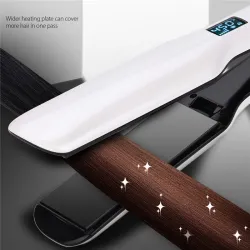 3D rotating hair straightener with temperature control