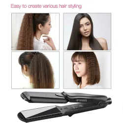 4 in 1 - hair straightener / curler with interchangeable waved plates