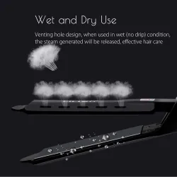 Four-gear hair straightener with temperature control - tourmaline ceramic