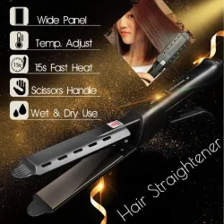 Four-gear hair straightener with temperature control - tourmaline ceramic