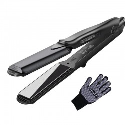 4 in 1 - hair straightener / curler with interchangeable waved plates