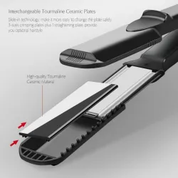 4 in 1 - interchangeable hair straightener - with wave plates