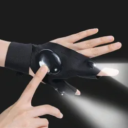 Handske med lommelygte - nat bilreparation