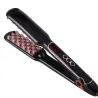2 in 1 hair straightener / brush - volumizing hair iron - with temperature control