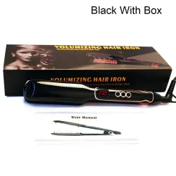 Volumizing hair straightener / curler / brush comb - corn shaped ceramic plates - LCD displayHair straighteners
