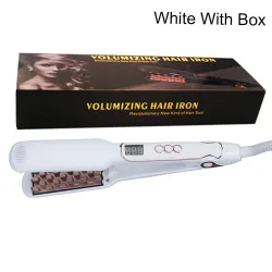 Volumizing hair straightener / curler / brush comb - corn shaped ceramic plates - LCD displayHair straighteners