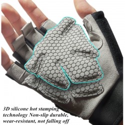Wyściełane rękawice gimnastyczne - antypoślizgowy silikonowy uchwyt - z opaską na nadgarstekFitness