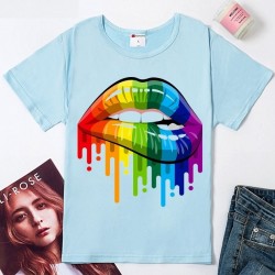 Sexy Regenbogen Lippen - T-Shirt - kurze Ärmel