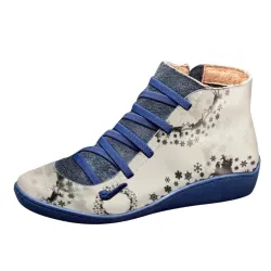 BotasBotas de encaje retro - plano - cremallera lateral - cuero