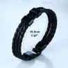 Braided läderarmband - rostfritt stål charm - anpassade gjorda namn