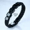 Braided leather bracelet - stainless steel charms - custom made namesBracelets