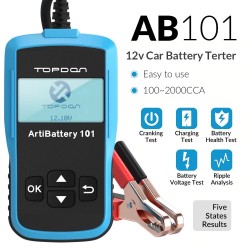 DiagnósticoAB101 - 12V - 100 a 2000 CCA - probador de batería de coche - herramienta de diagnóstico