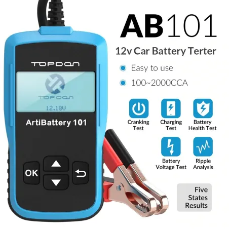 AB101 - 12V - 100 to 2000 CCA - car battery tester - diagnostic tool