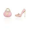 AretesBolsa de cristal & zapato - pendientes asimétricos
