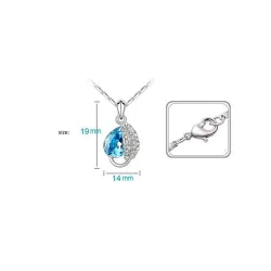 Pendentif en verre feuille - collier en acier inoxydable
