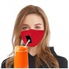Mascarillas bucalesMáscara protectora de boca / cara - reutilizable - con agujero de paja para beber