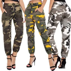 Hög midja camo byxor - kamouflage