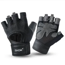 Gym gloves - with wrist strap - fitness - weight lifting