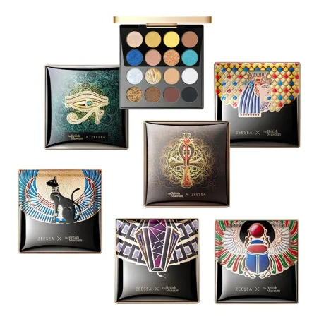 Styl egipski - paleta cieni do powiek - holograficzny - pigment błyszczący / matowy / brokatowy - 16 kolorówOczy