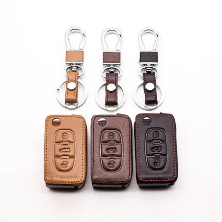 Car leather key cover - Peugeot - Citroen