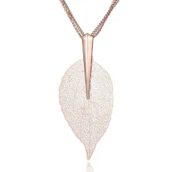 CollarShiny leave pendant necklace for women
