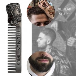 Stylizacja fryzjerska - metalowy grzebień - do męskiej brody / wąsów / włosówBroda