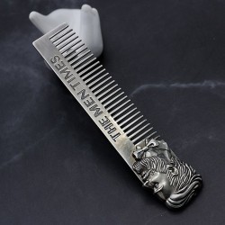 Stylizacja fryzjerska - metalowy grzebień - do męskiej brody / wąsów / włosówBroda
