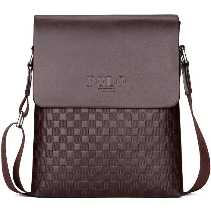 POLO - leather crossbody / shoulder bag - plaid design