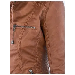 Winter leather jacket - removable inner lining with hood - waterproof - plus sizeJackets