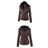 Winter leather jacket - removable inner lining with hood - waterproof - plus sizeJackets
