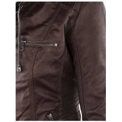 Winter Lederjacke - abnehmbares Innenfutter mit Kapuze - wasserdicht - plus Größe