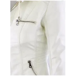 Winter leather jacket - removable inner lining with hood - waterproof - plus sizeJackets