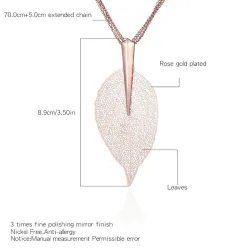 CollarShiny leave pendant necklace for women