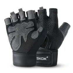 Gym gloves - with wrist strap - fitness - weight lifting