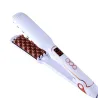 Volumizing hair straightener / curler / brush comb - corn shaped ceramic plates - LCD displayHair straighteners