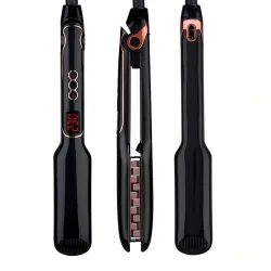 2 in 1 hair straightener / brush - volumizing hair iron - with temperature control