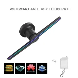 384 LED - wentylator 3D - 2 ramiona - projektor hologramowy - wyświetlacz reklamowy - HiFi - pilotOświetlenie sceniczne i eve...