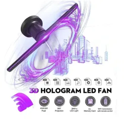 384 LED - 3D ventilator - 2 armen - hologram projector - reclamedisplay - hifi - afstandsbedieningPodium- en evenementenverli...