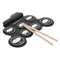 Cyfrowy elektroniczny zestaw perkusyjny - 7-Pad - Zwijany silikonowy pad perkusyjny USB - z pałeczkami / pedałamiInstrumenty ...