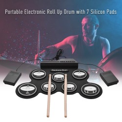 Instrumento MusicalElectronic drum set - USB - silicone - 7-pad - with drumsticks