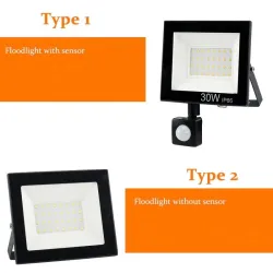 Naświetlacz LED - zewnętrzny reflektor - czujnik ruchu PIR - wodoodporny - 10W - 20W - 30W - 50W - 100WReflektory